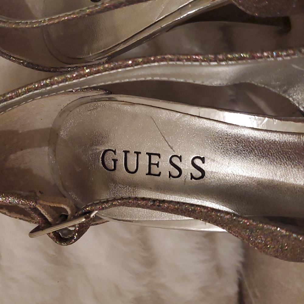 Guess Pink Glitter Stiletto Heels - Picture 2 of 9